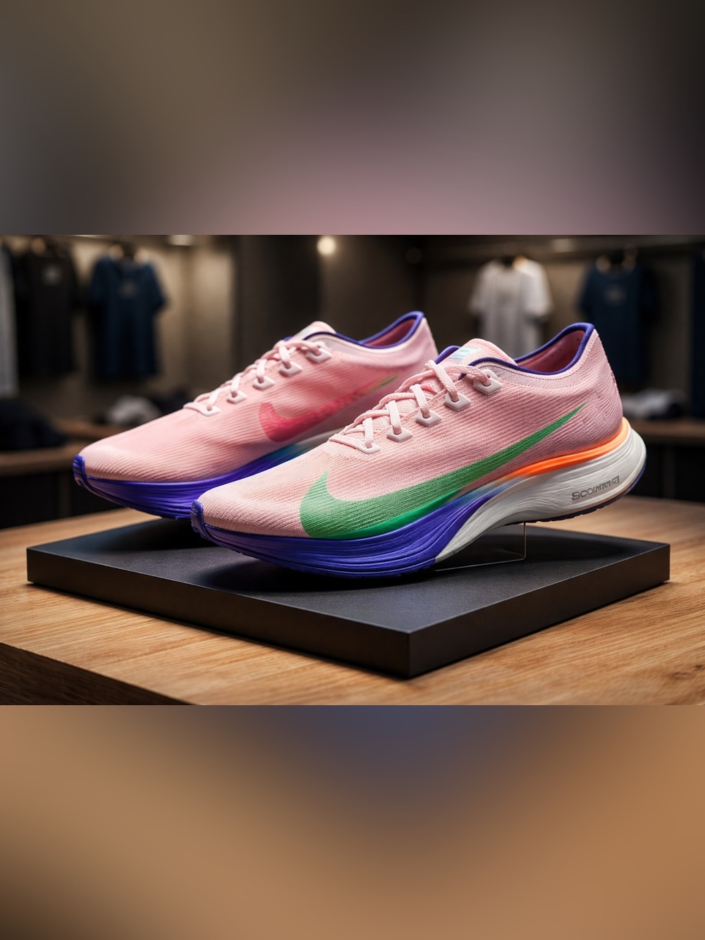 Nike Vaporfly 4 "Eliud Kipchoge" running shoes in a silt red and green shock